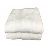 Lot de 5 Grandes Serviettes Eponge 600 g/m²  100 % coton - Blanche