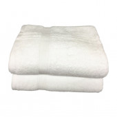 Lot de 5 Grandes Serviettes Eponge 600 g/m²  100 % coton - Blanche