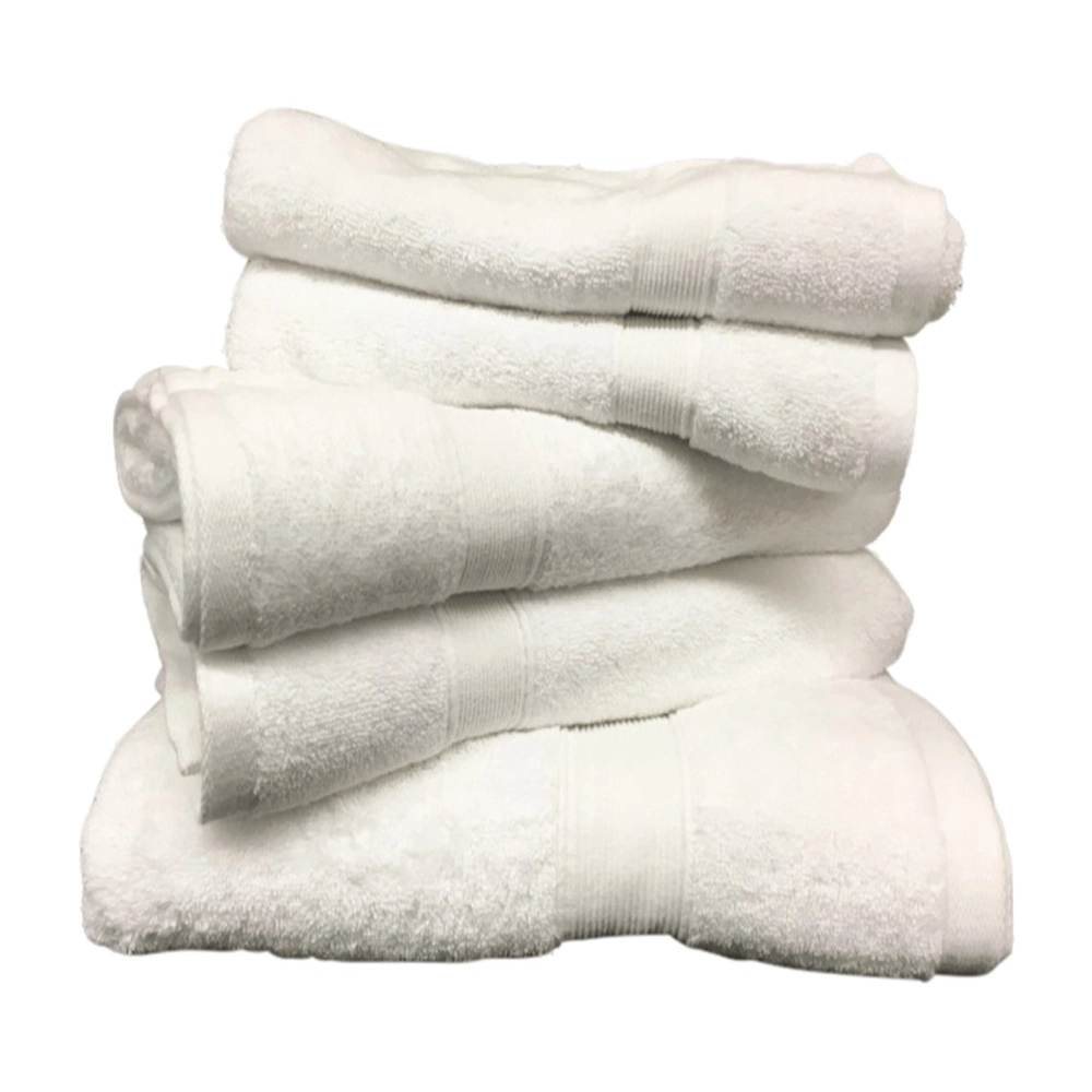 Lot de 5 serviettes blanches en éponge 100 % coton 600 g/m² - 3 tailles pour chaque besoin, douceur et absorption optimale