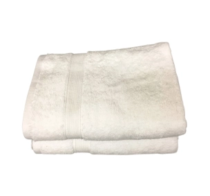 Lot de 2 Serviettes de Bain Eponge 600 g/m²  100 % coton - Blanche
