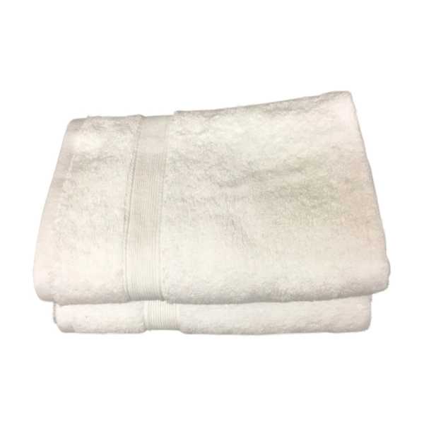 Lot de 2 Serviettes de Bain Eponge 600 g/m²  100 % coton - Blanche
