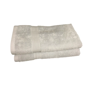 Lot de 2 Serviettes de Bain Eponge 600 g/m²  100 % coton - Grise