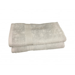 Lot de 2 Serviettes de Bain Eponge 600 g/m²  100 % coton - Grise