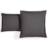 Housse de Couette 240x280cm Anthracite 100% coton 57 fils + 2 Taies d’Oreiller - Doux et Confortable pour lit king size