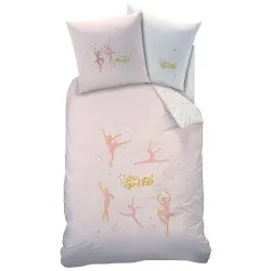 Housse de Couette 140x200cm Léna danseuses + 1 taie oreiller 63x63cm