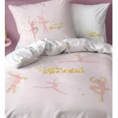 Housse de Couette 140x200cm Léna danseuses + 1 taie oreiller 63x63cm