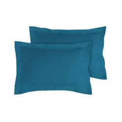 Lot de 2 taies bourdon d'oreillers carrés ou rectangulaire 100% Coton