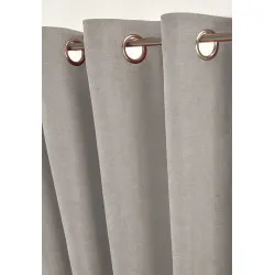 zoom rideau gelana avec fronce gris perle