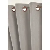 zoom rideau gelana avec fronce gris perle