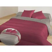 Couette Réversible Microfibre 140x200cm Bourgogne-Poivre
