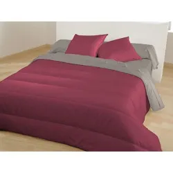 Couette Réversible Microfibre 220x240cm Bourgogne-Poivre