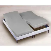 Drap housse 2x80x200 Gris Souris TPR