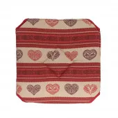 Lot de 6 galettes de chaise Cœur Rouge