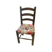 galettes de chaise Chalet couleur rouge posée sur chaise