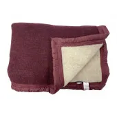 couverture laine prune écru 3 tailles 180x220 220x240 240x260