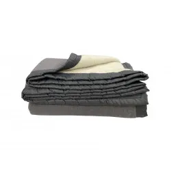 couverture laine gris écru 3 tailles 180x220 220x240 240x260