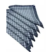 Lot de 12 Mouchoirs de Travail grands carreaux Bleu et Blanc 100% coton 40x40cm