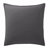 Taie d'oreiller coton percale lavé anthracite