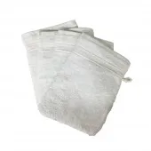 Lot de 4 Gants de Toilette - 20x15 - Blanc