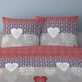 taies d'oreiller motifs petits cœurs Naty