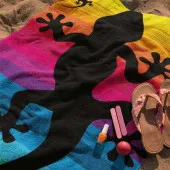 Serviette de plage Margouillat sur la plage