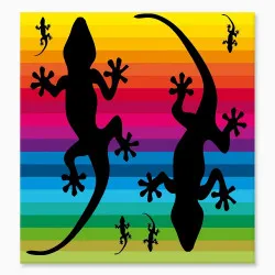 Serviette double Margouillat au bord de la piscine