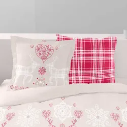 Taies d'oreillers Vanoise rouge de 65x65cm