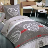 Chalet Winter Gris 140x200 Alpes blanc