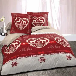 Parure de draps 160x190 Winter rouge