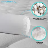 composition traversin en plume 160 cm