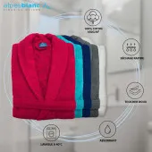 caractéristiques peignoirs col châle 100% coton Alpes Blanc