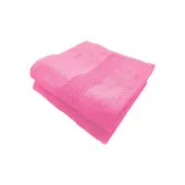 Lot de deux serviettes 70% coton et 30 % bambou pliées roses poudrées