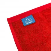 serviettes coton et bambou avec étiquette Alpes Blanc rouge