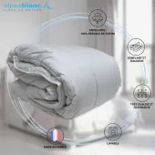 Caractéristiques couette hiver super chaude fabriquée en France Alpes Blanc