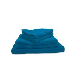 Lot de 5 Grandes Serviettes Eponge 600 g/m²  100 % coton - Bleu canard