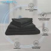 Caractéristiques serviettes par lot de 5 coton et bambou Anthracite