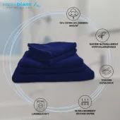 Caractéristiques serviettes par lot de 5 coton et bambou Bleu monaco