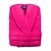Peignoir de bain Châle coton bambou Fuchsia plié