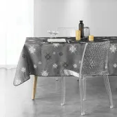 Nappe anti tâches rectangle Enchanté anthracite dans un salon