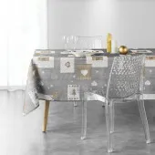 Nappe Augustin gris rectangle dans un salon