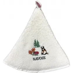 Torchons ronds coton beige marmottes