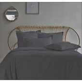 housse de couette percale 240x280 anthracite posées sur lit