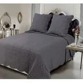 Couvre lit Plaisance 100 % coton gris