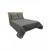 Couvre lit Plaisance 100 % coton gris vue de face