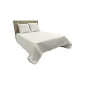 Couvre lit Plaisance 100 % coton ivoire vue de biais