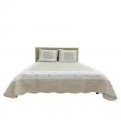 couvre lit boutis jeté de canapé 100 % coton abeille vue de face