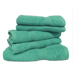 Lot de 5 Grandes Serviettes Eponge 600 g/m²  100 % coton vert sauge