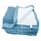 Couverture laine 100% bleu et écru