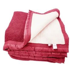 Couverture 100% laine fuchsia / écru