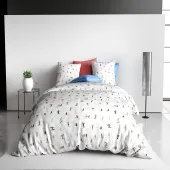 Housse de couette skieurs pur coton